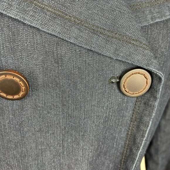 FOCUS-2000 Denim Trench Coat-fully lined/belted-Woman’s 14-EUC - Picture 4 of 14